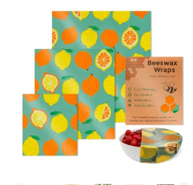Reusable Beeswax Wrap Eco-Friendly Beeswax Food Wraps - Compostable Zero Waste Bread Sandwich Food Wrap Organic Plastic-Free Food Storage