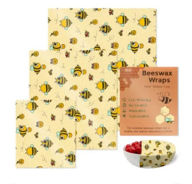Reusable Beeswax Wrap Eco-Friendly Beeswax Food Wraps - Compostable Zero Waste Bread Sandwich Food Wrap Organic Plastic-Free Food Storage