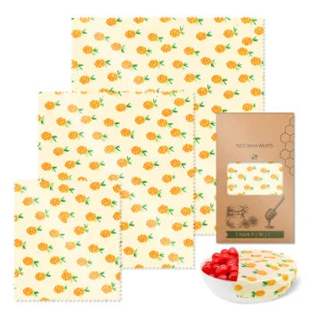 Reusable Beeswax Wrap Eco-Friendly Beeswax Food Wraps - Compostable Zero Waste Bread Sandwich Food Wrap Organic Plastic-Free Food Storage