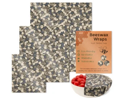 Reusable Beeswax Wrap Eco-Friendly Beeswax Food Wraps - Compostable Zero Waste Bread Sandwich Food Wrap Organic Plastic-Free Food Storage